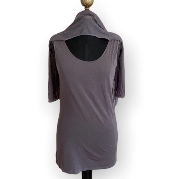 Alex T Top Grey Sleeveless Top Overlay Size Small NWT - Picture 2 of 6